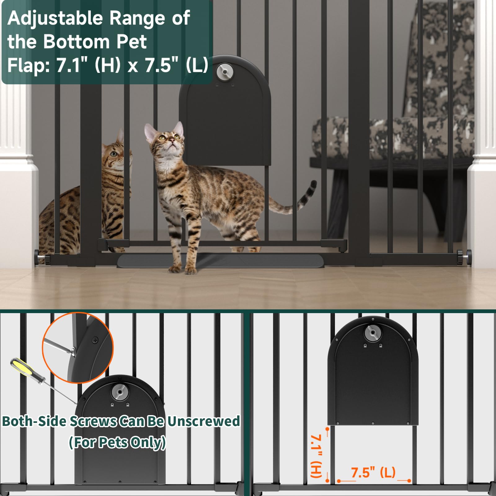 StairsFit gate features three extensions to reach 51.5 inches for wide doorways.