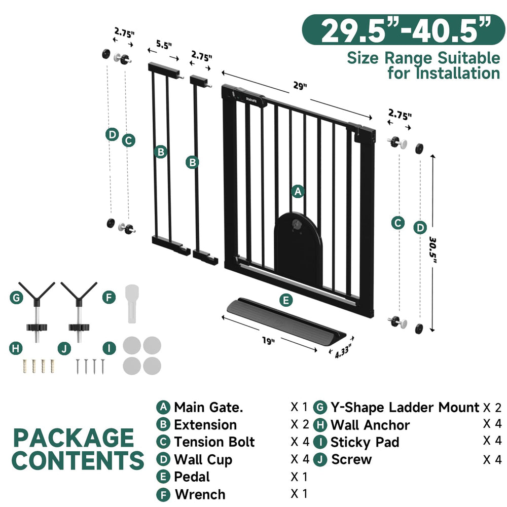 StairsFit hardware-mount installation option provides sturdy top-of-stairs protection
