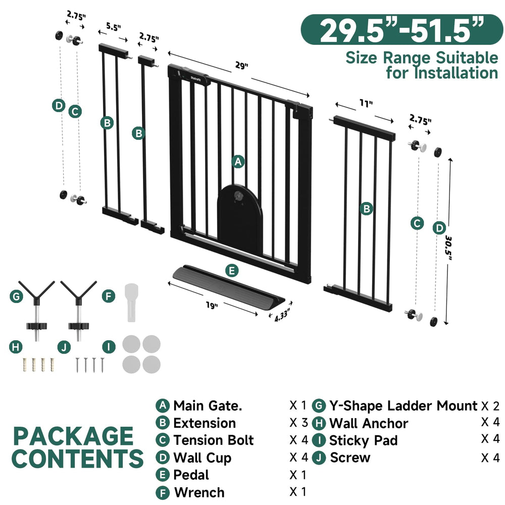 StairsFit pressure-mount installation shows tool-free setup for hallways and doorways.