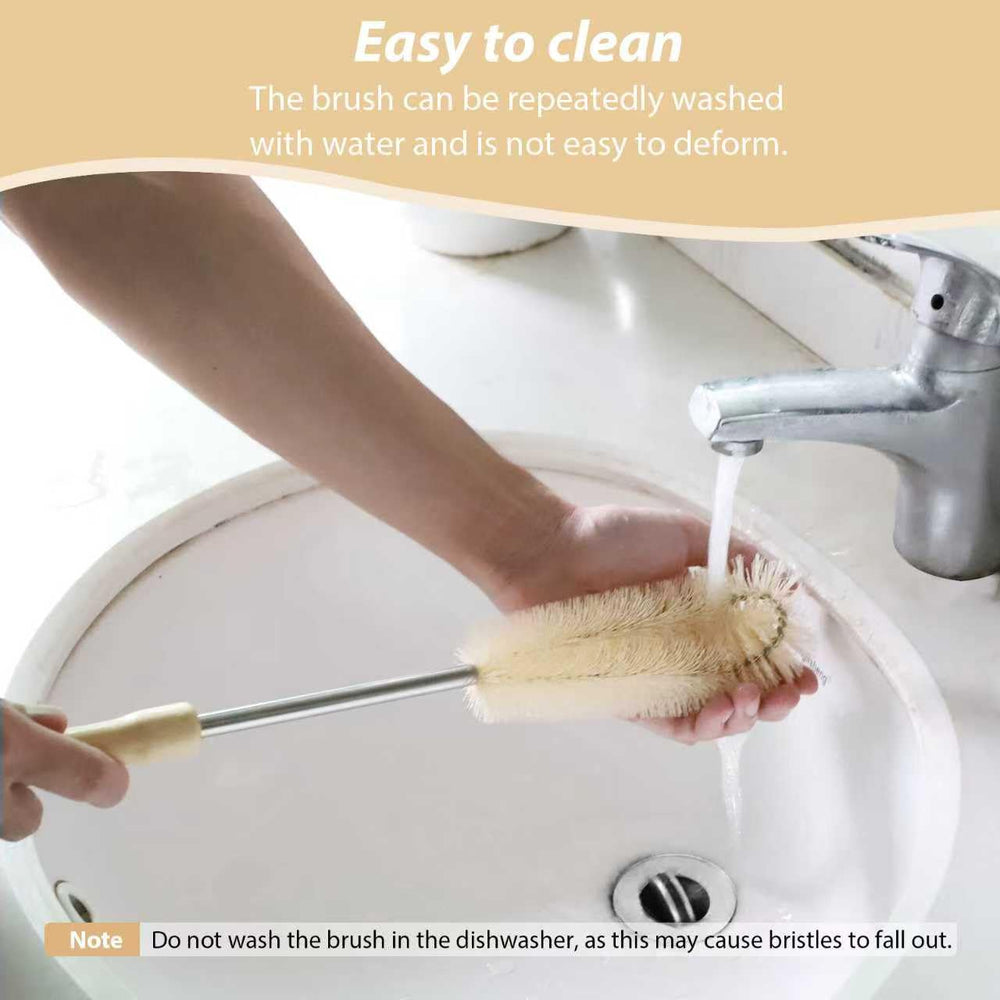 STALTWO Pet Water Dispenser Brush cleans tall narrow containers like bottles and carafes.