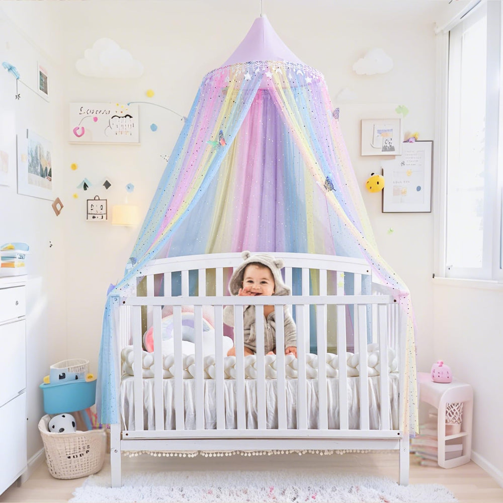 STAOLENE bed-canopy-bedroom-decor-setup enhances nurseries and girls rooms with dreamy ambience.