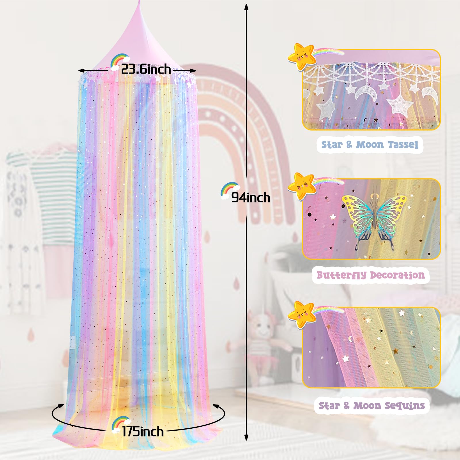 STAOLENE butterfly-stickers-customization invites little designers to personalize their canopy retreat.