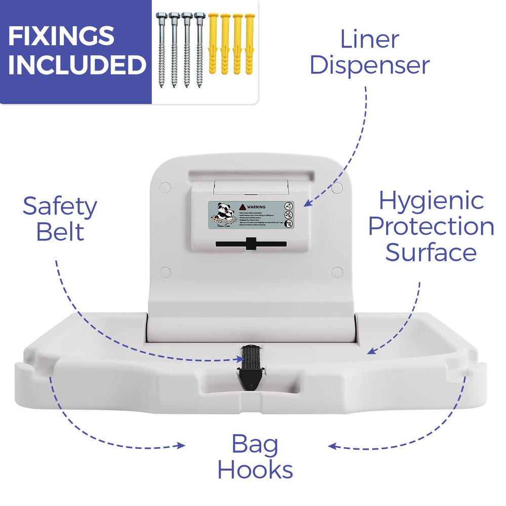 Stardrix Panda Care built-in liner dispenser provides easy access to liners.