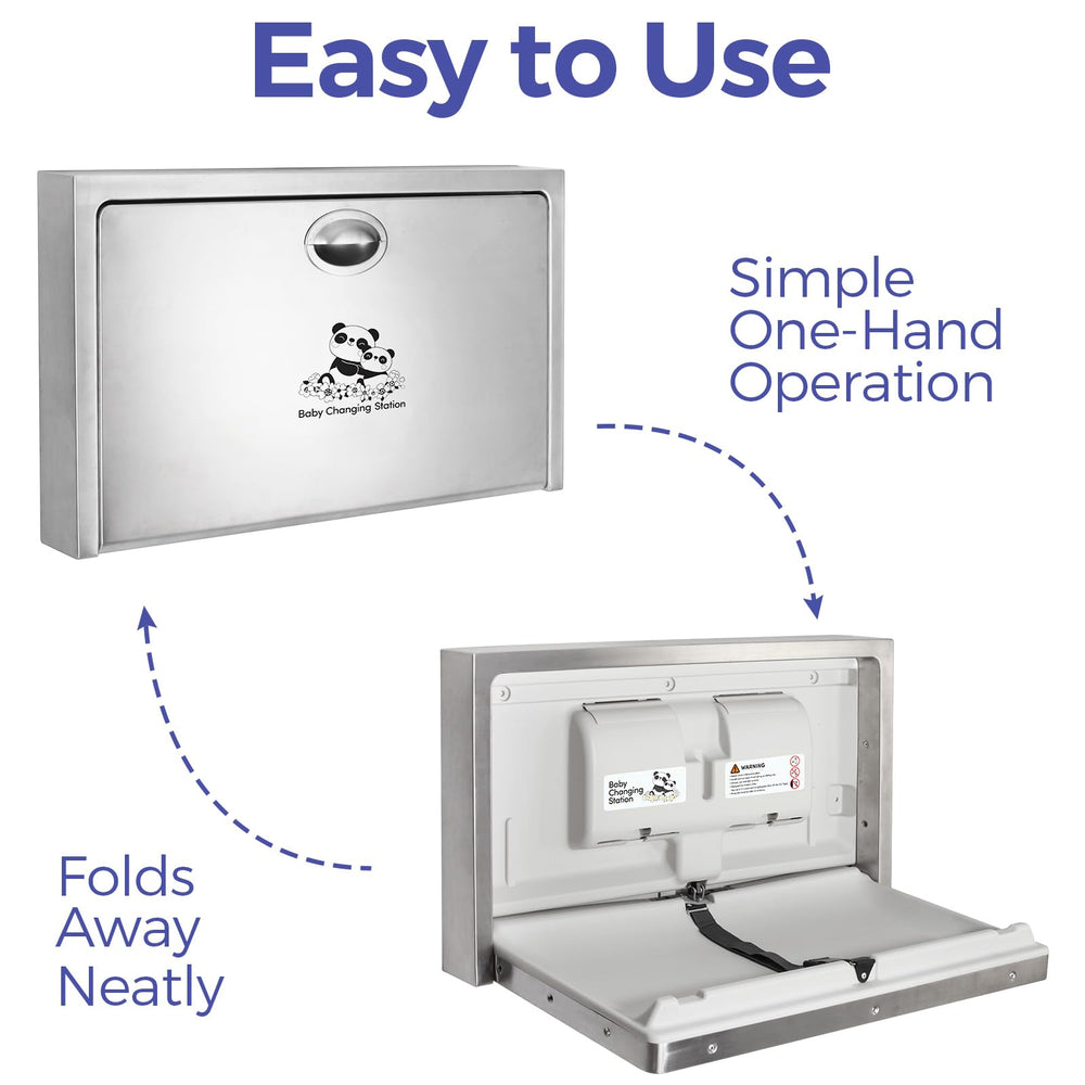 Stardrix Panda Care safety belt adjustment demonstrates secure, customizable support during diaper changes.