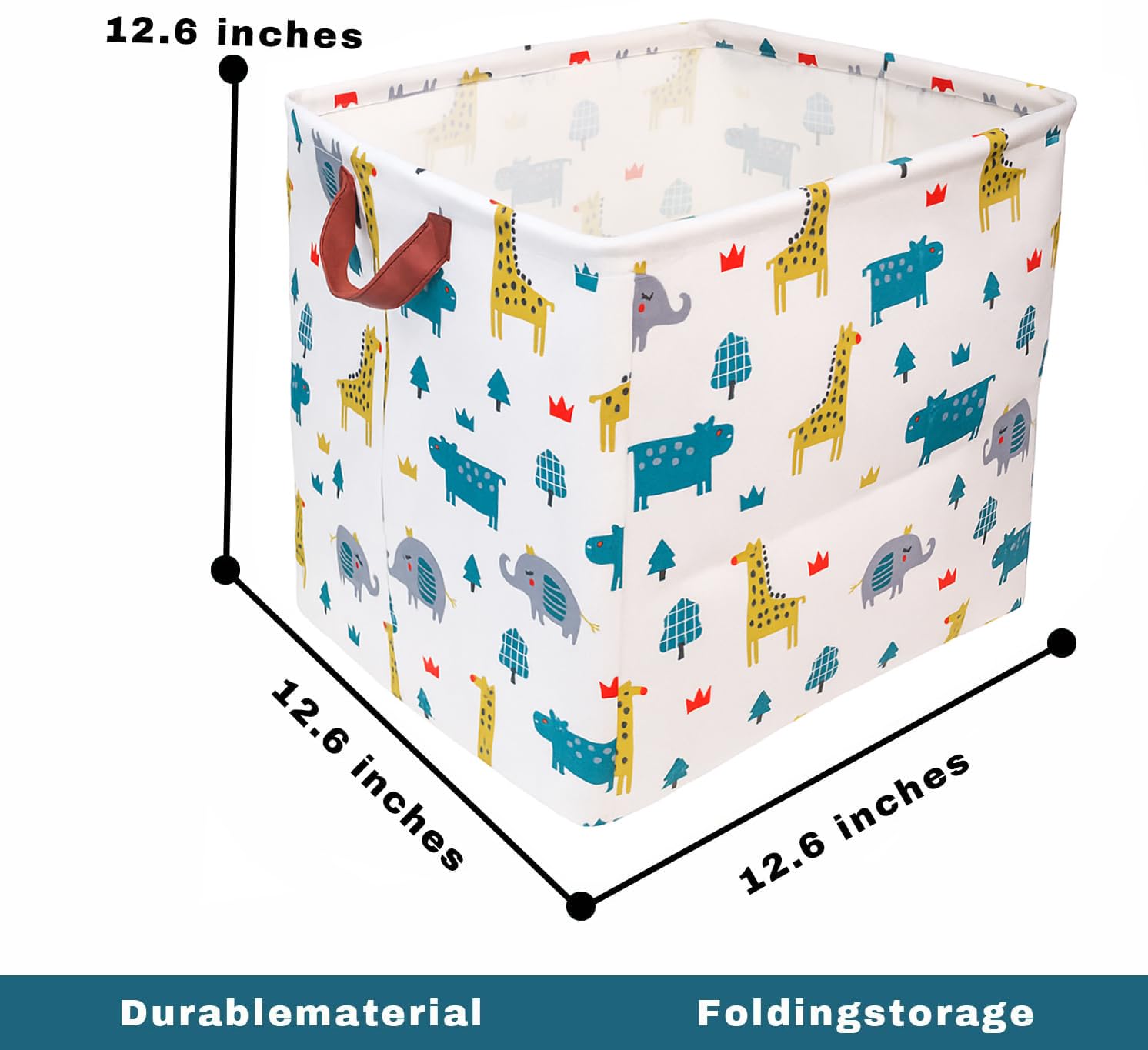 StarHelper storage basket showing leather handles for easy transport in a nursery.