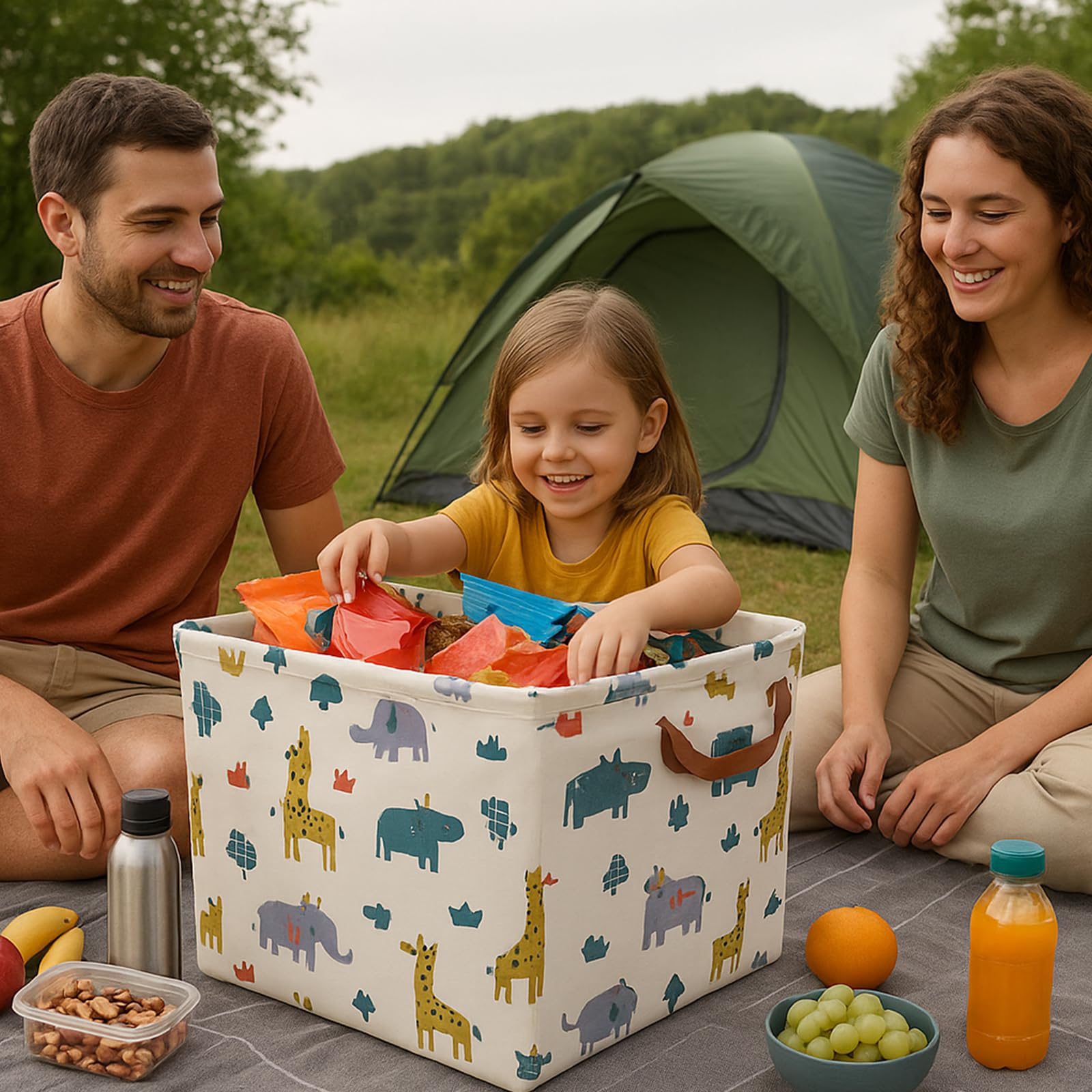 StarHelper linen canvas basket with waterproof lining for protected contents.
