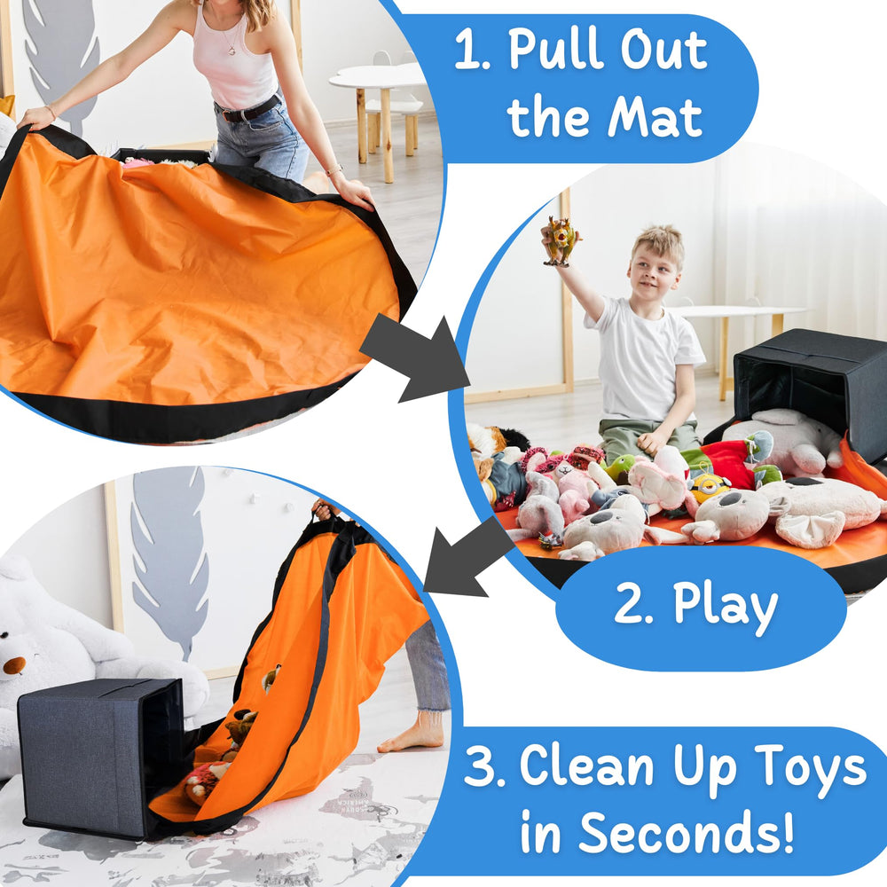 STARSIKO XL toy storage organizer collapsible bin demonstrates easy storage.