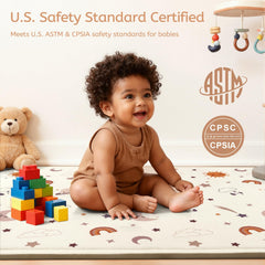 STARUIA Baby Play Mat corner closeup highlights plush memory foam cushion for soft play.