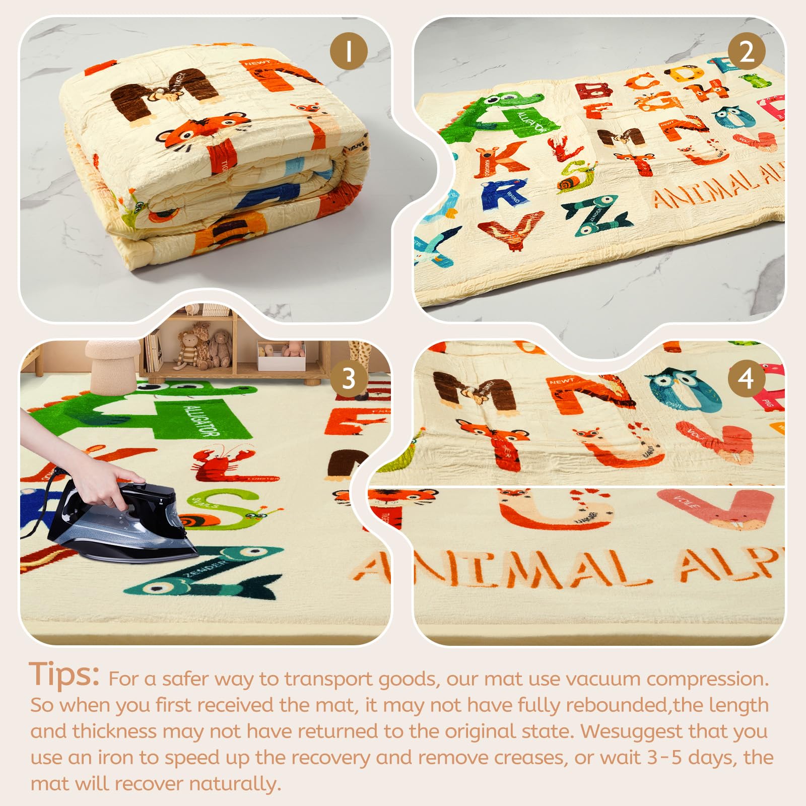 STARUIA Baby Play Mat foldable-storage eases travel and storage.