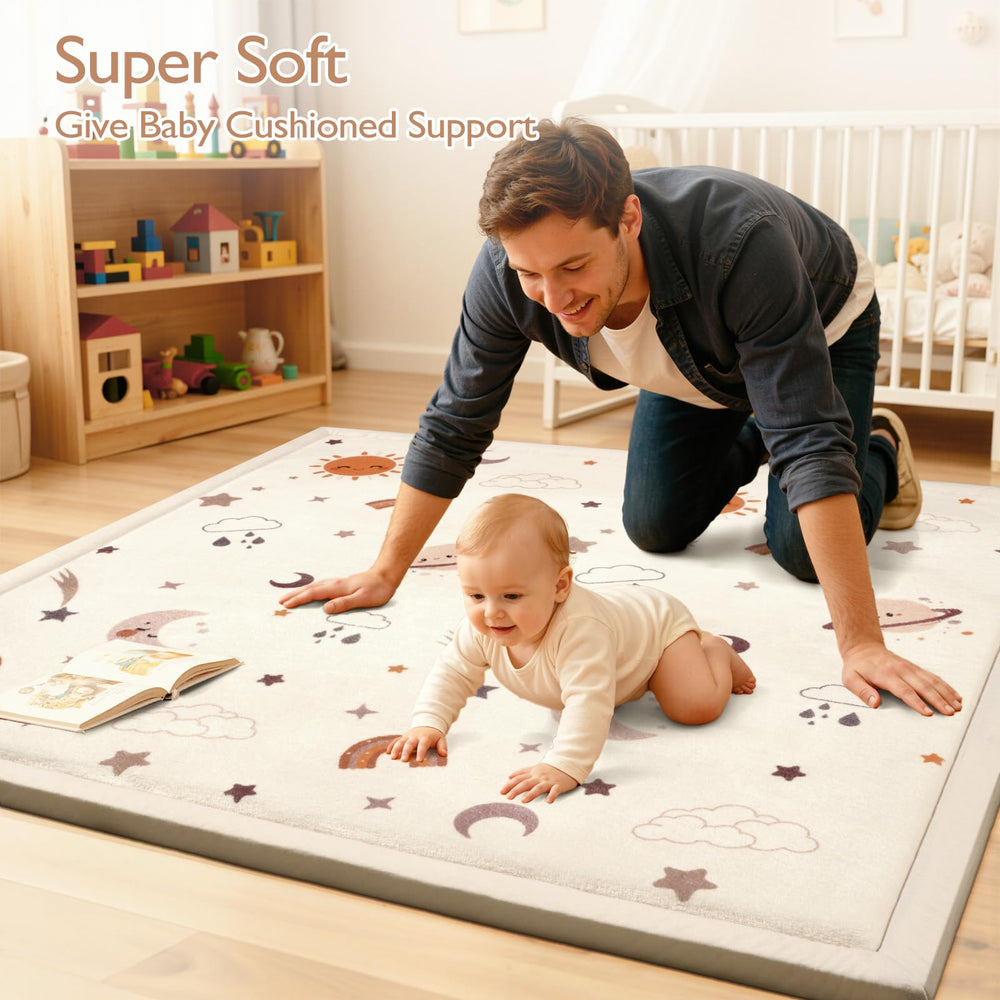 STARUIA Baby Play Mat folds for compact storage and easy transport.
