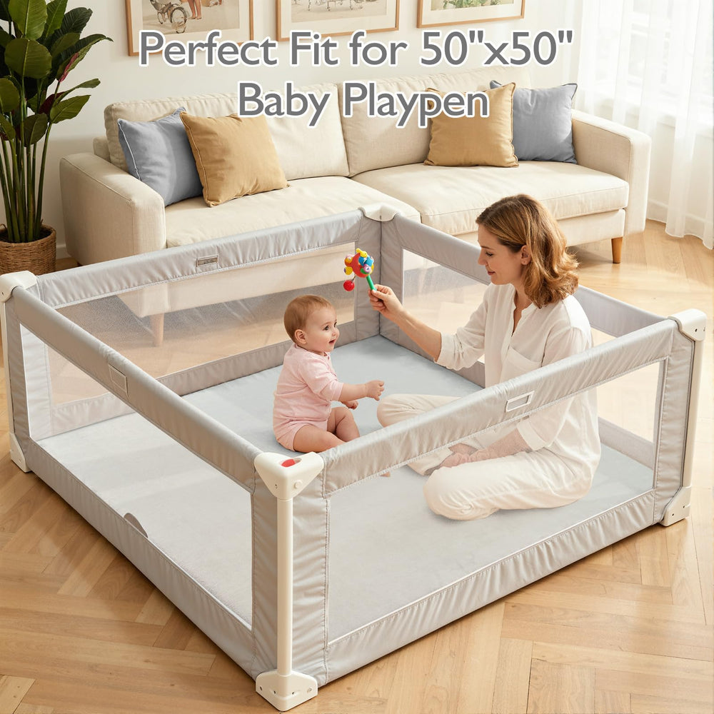 STARUIA Baby Play Mat non-slip backing on hardwood floor