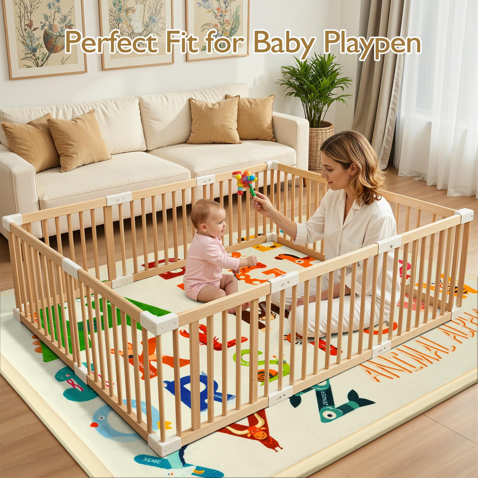 STARUIA Baby Play Mat non-slip-back keeps mats securely in place.