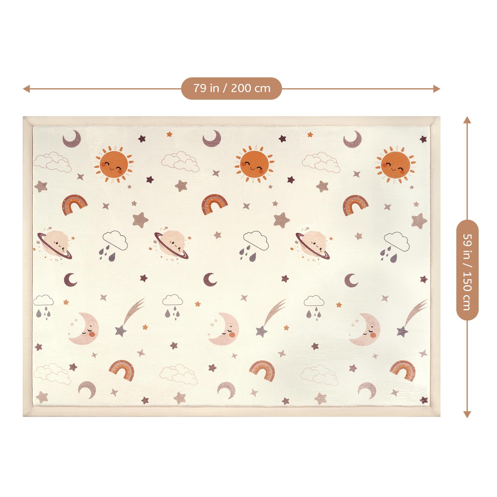 STARUIA Baby Play Mat tatami-style edge adds subtle texture to living areas.