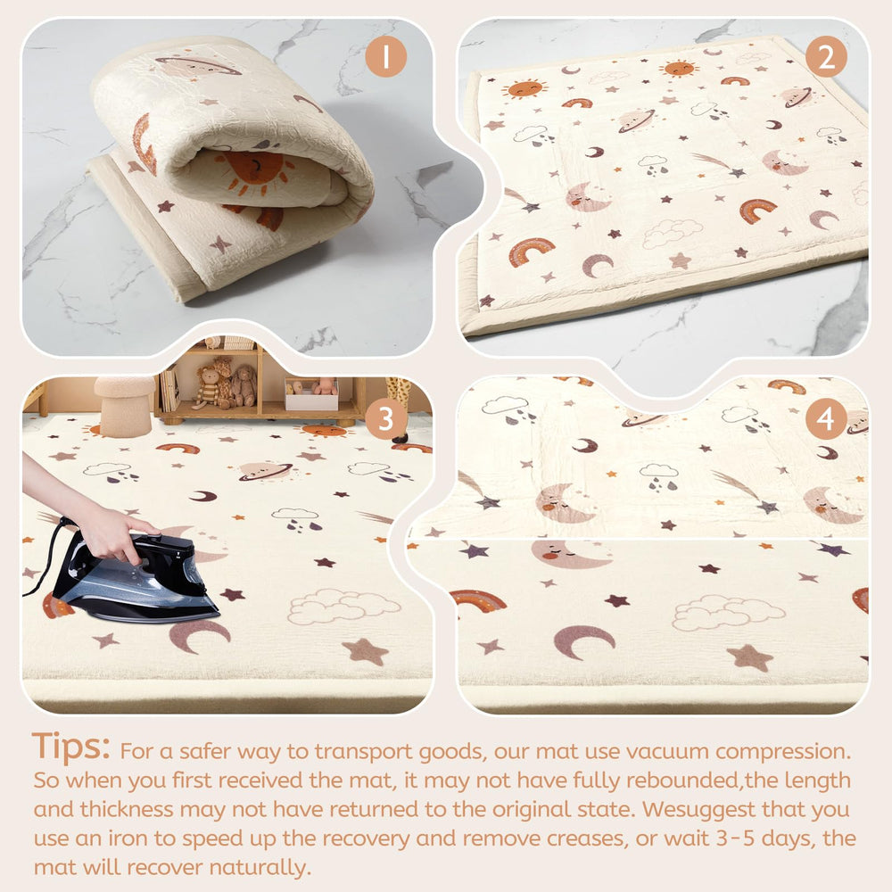 STARUIA Baby Play Mat supports tummy time with cushioned, safe comfort.