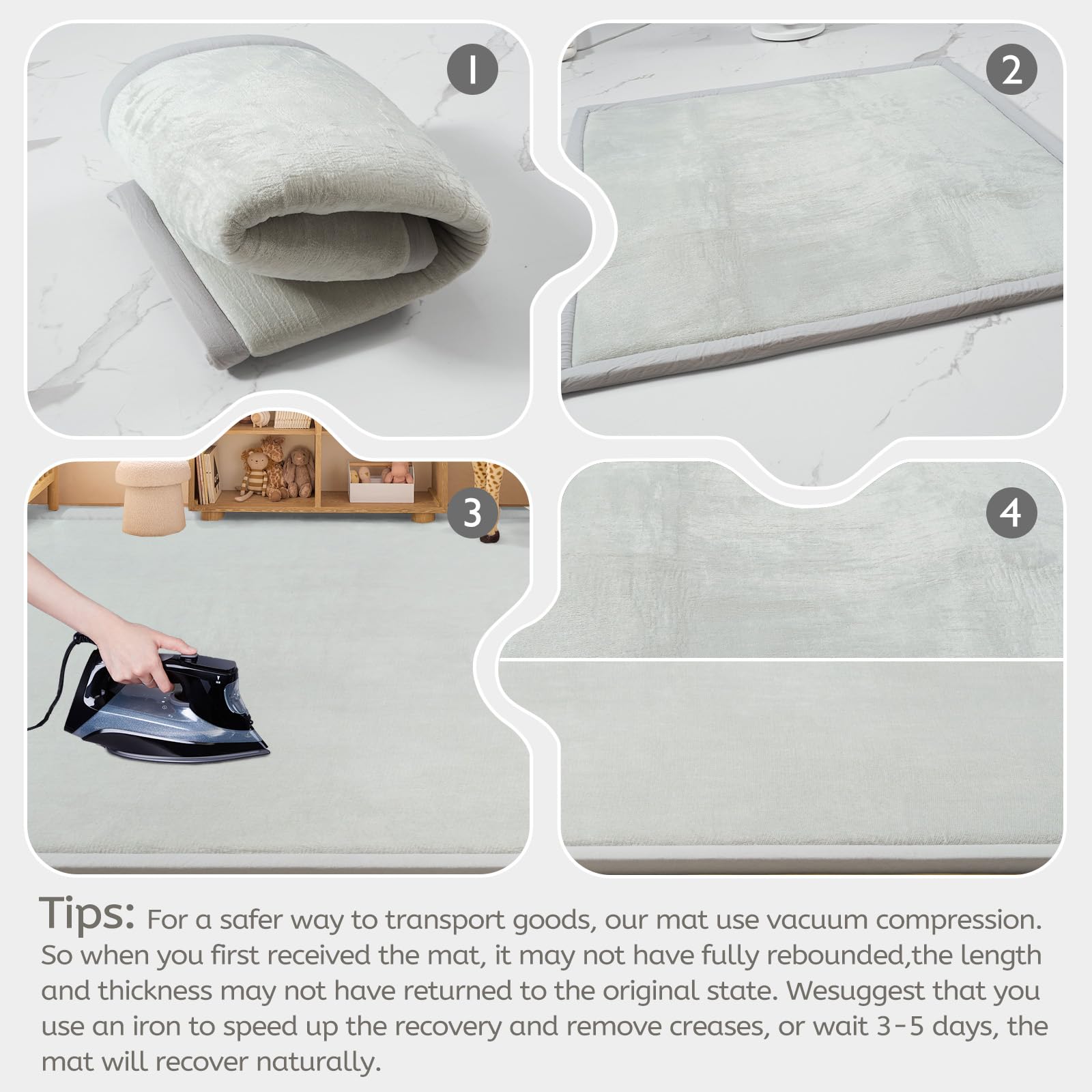 STARUIA Baby Play Mat under a playpen for a secure base