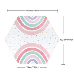 STARUIA pink rainbow rug hexagon design adds playful style to kids' spaces