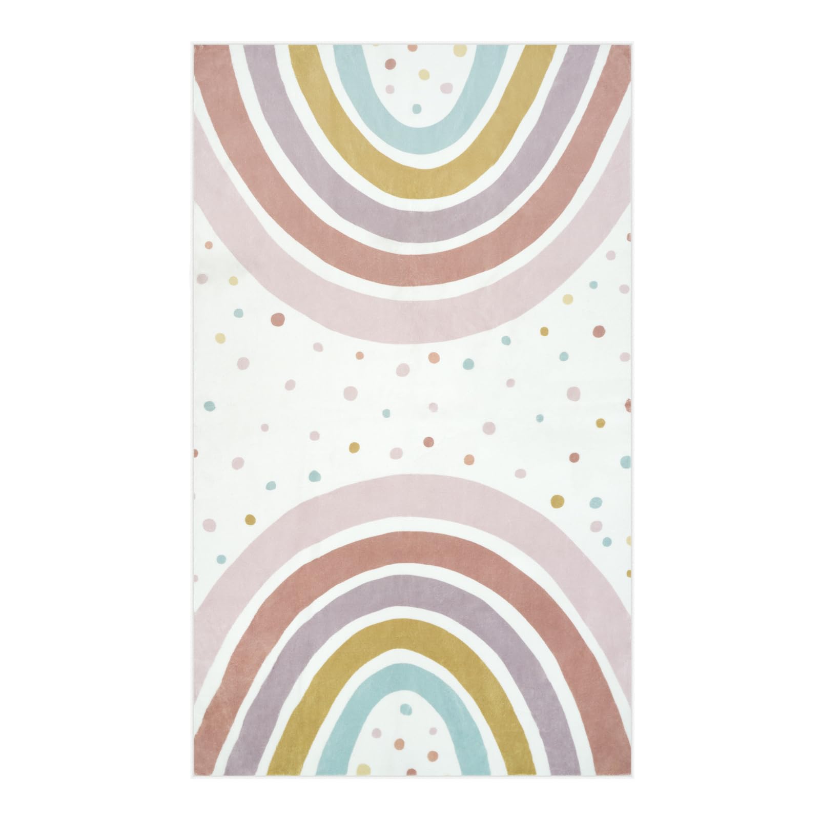 STARUIA rainbow rug during family playdates adds color and comfort.