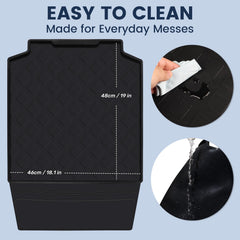 Starwicoo car seat protector kick guard shields upholstery from dirty shoes and scuffs.