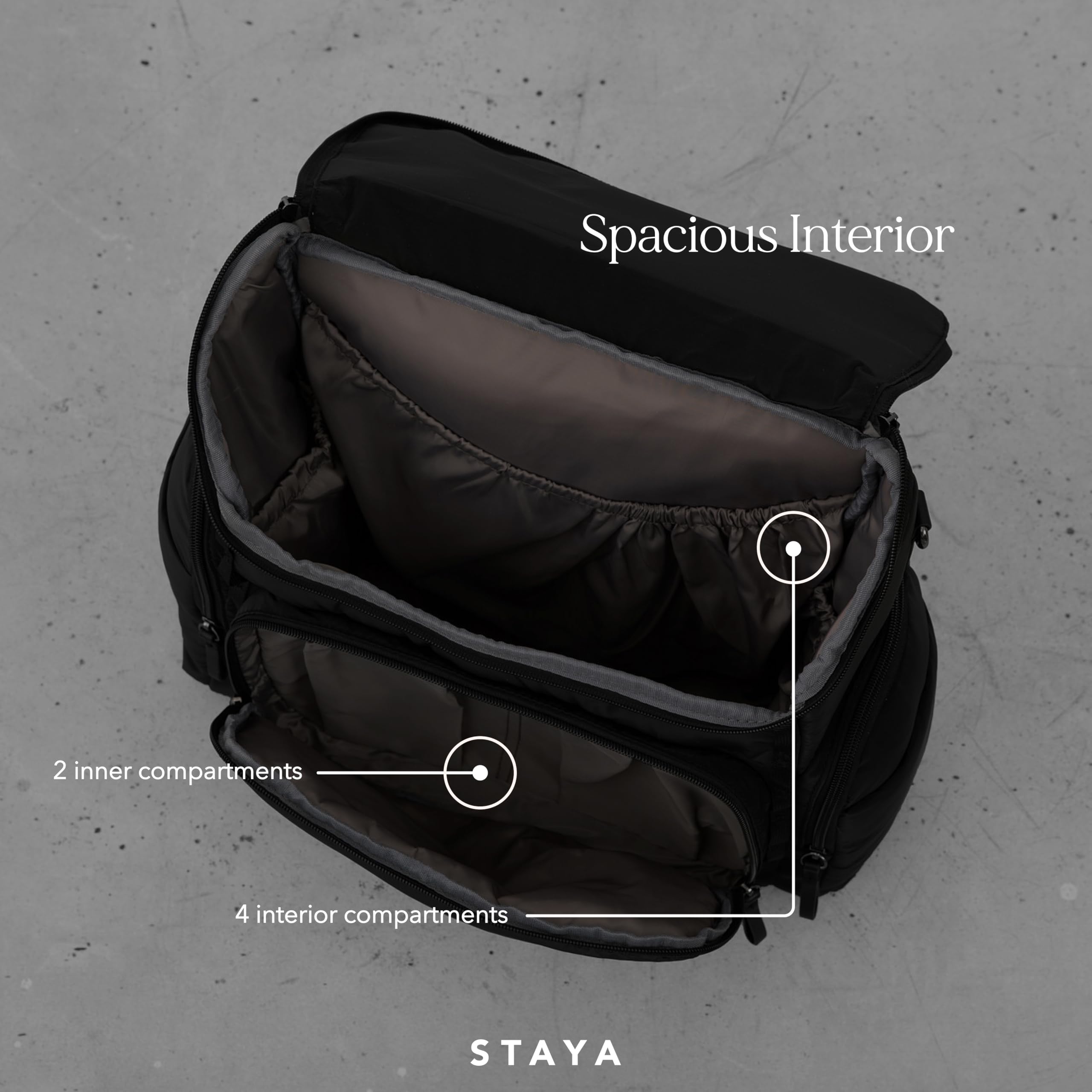 Staya Large Diaper Bag Backpack wipe-clean surface simplifies quick cleanup.