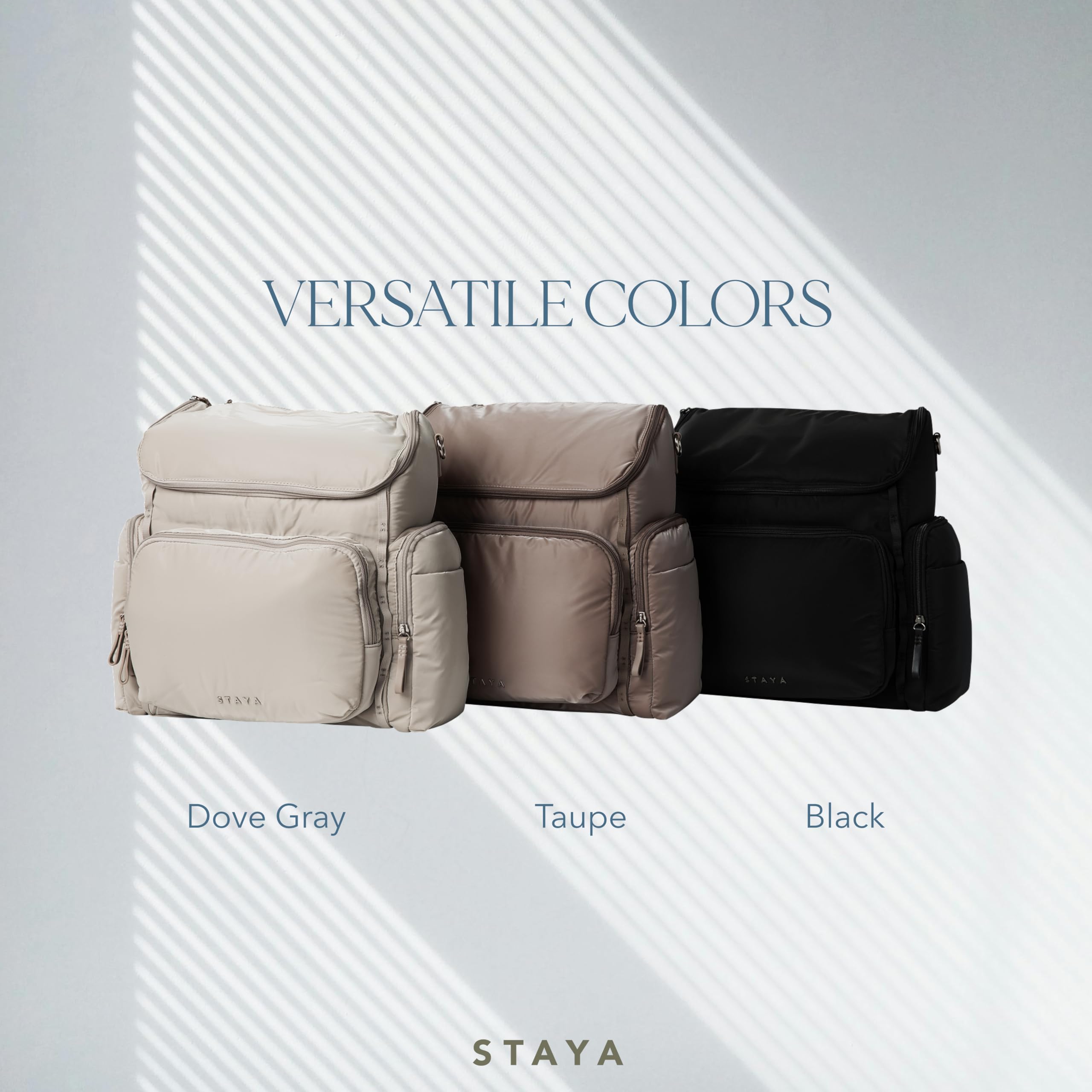 Staya Large Diaper Bag Backpack stroller hook for easy on-the-go changes.
