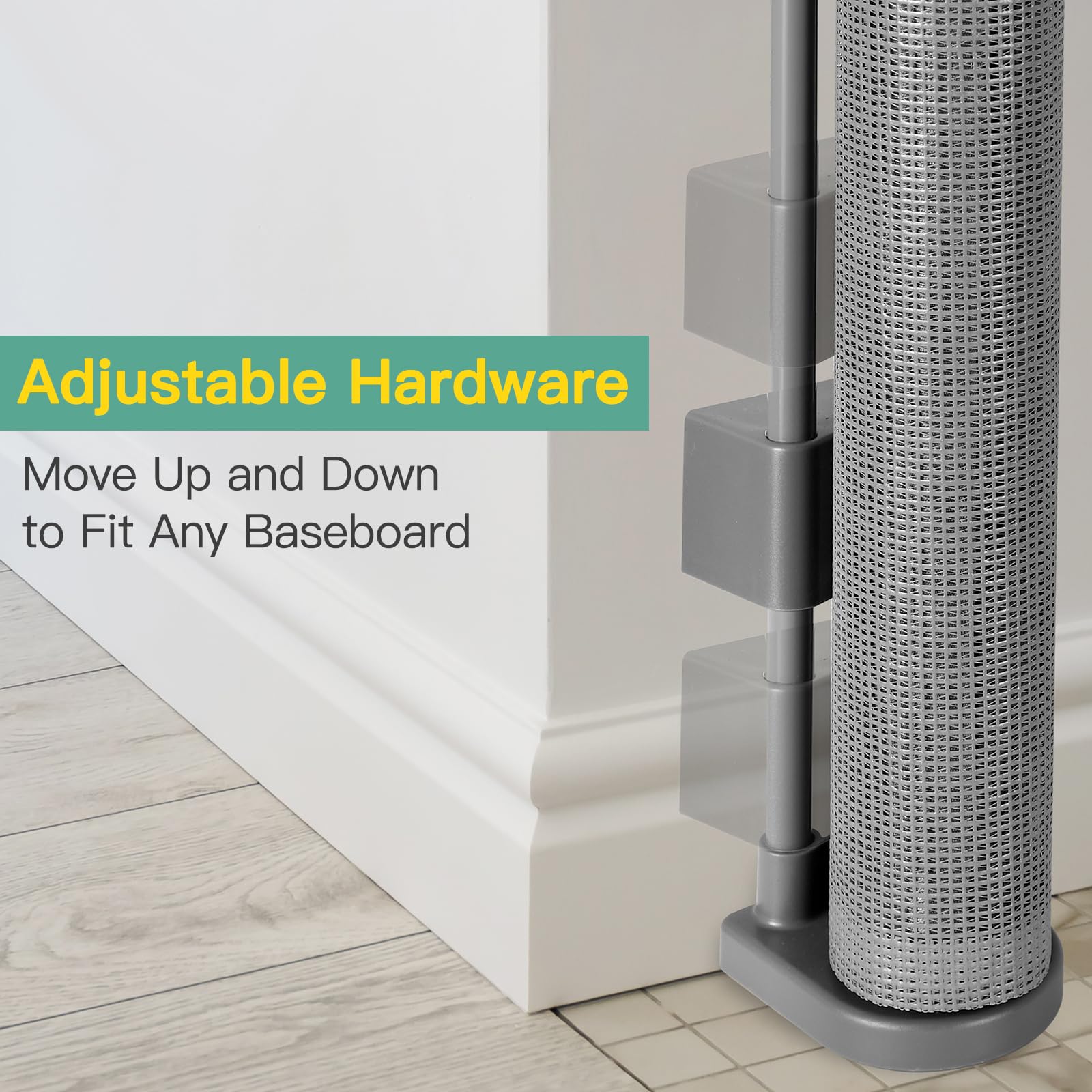 Stcockis adjustable-baseboard-bracket prevents baseboard damage during installation.