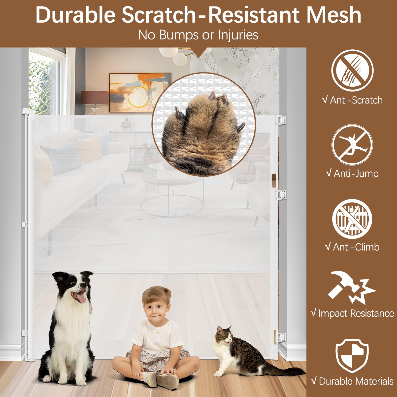 Stcockis adjustable hardware prevents baseboard interference for flush installation.