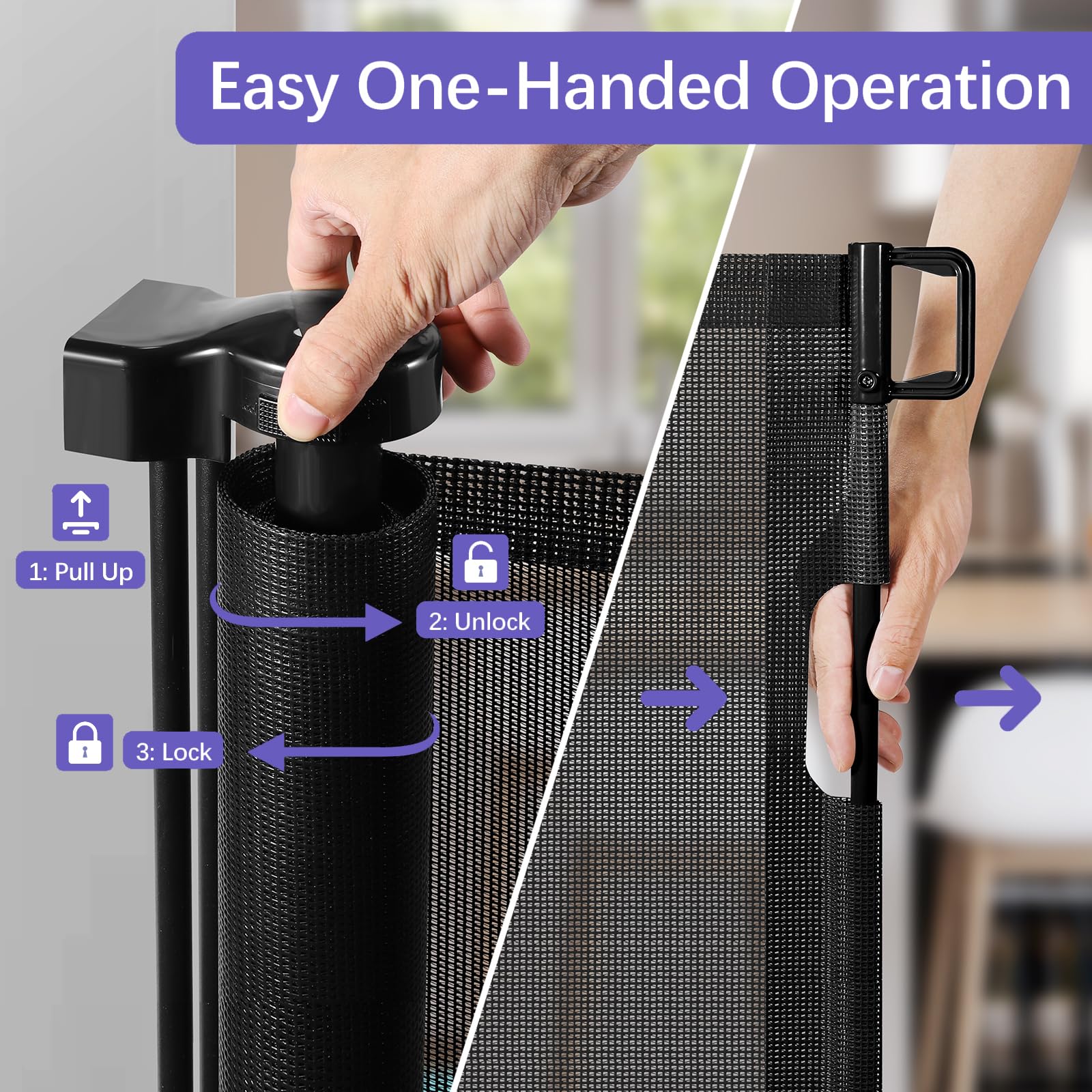 Stcockis adjustable tension lock enables a snug, customized fit for baseboards.