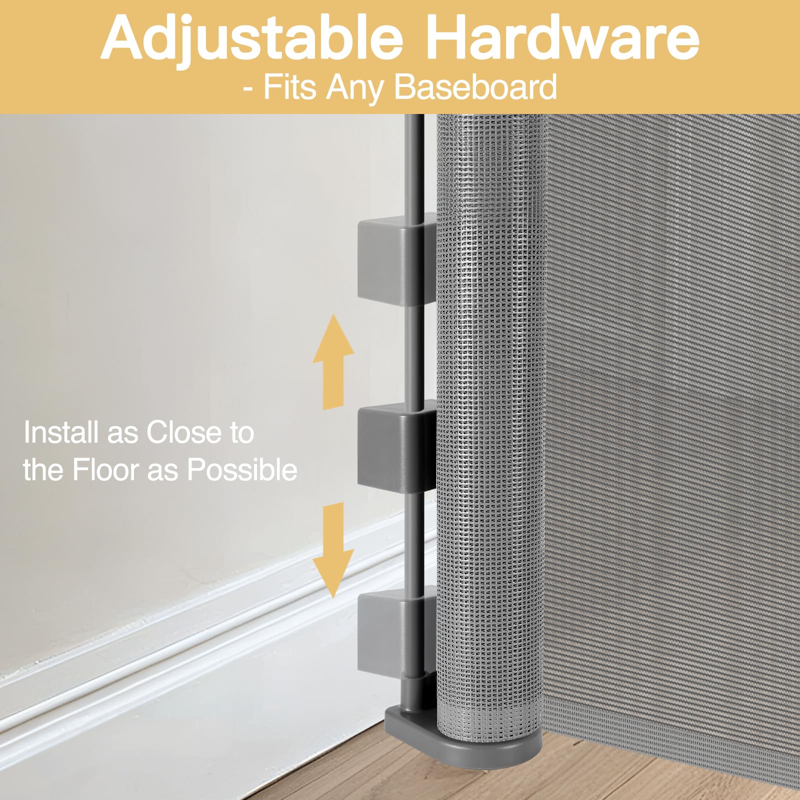 Stcockis baseboard adjustable bracket allows seamless installation on uneven edges