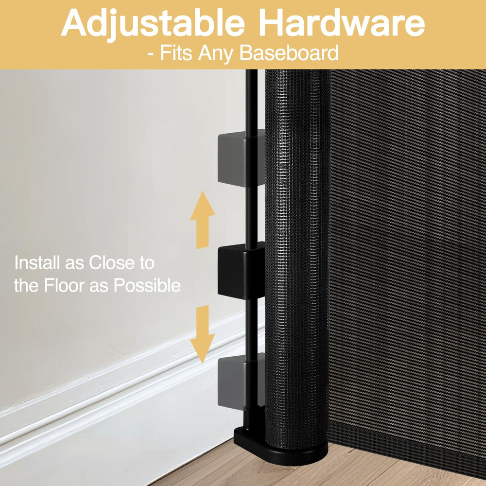 Stcockis baseboard-adjustable-bracket shows seamless installation around baseboards.