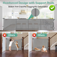 Stcockis extra-wide-195-inch-gate-open-space demonstrates seamless boundary across stairways and hallways for pets and kids.