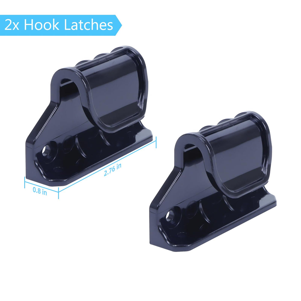 Stcockis hook latches for quick, reliable gate closure