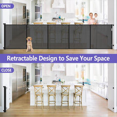 Stcockis indoor hallway gate with soft see-through mesh for safe passage.