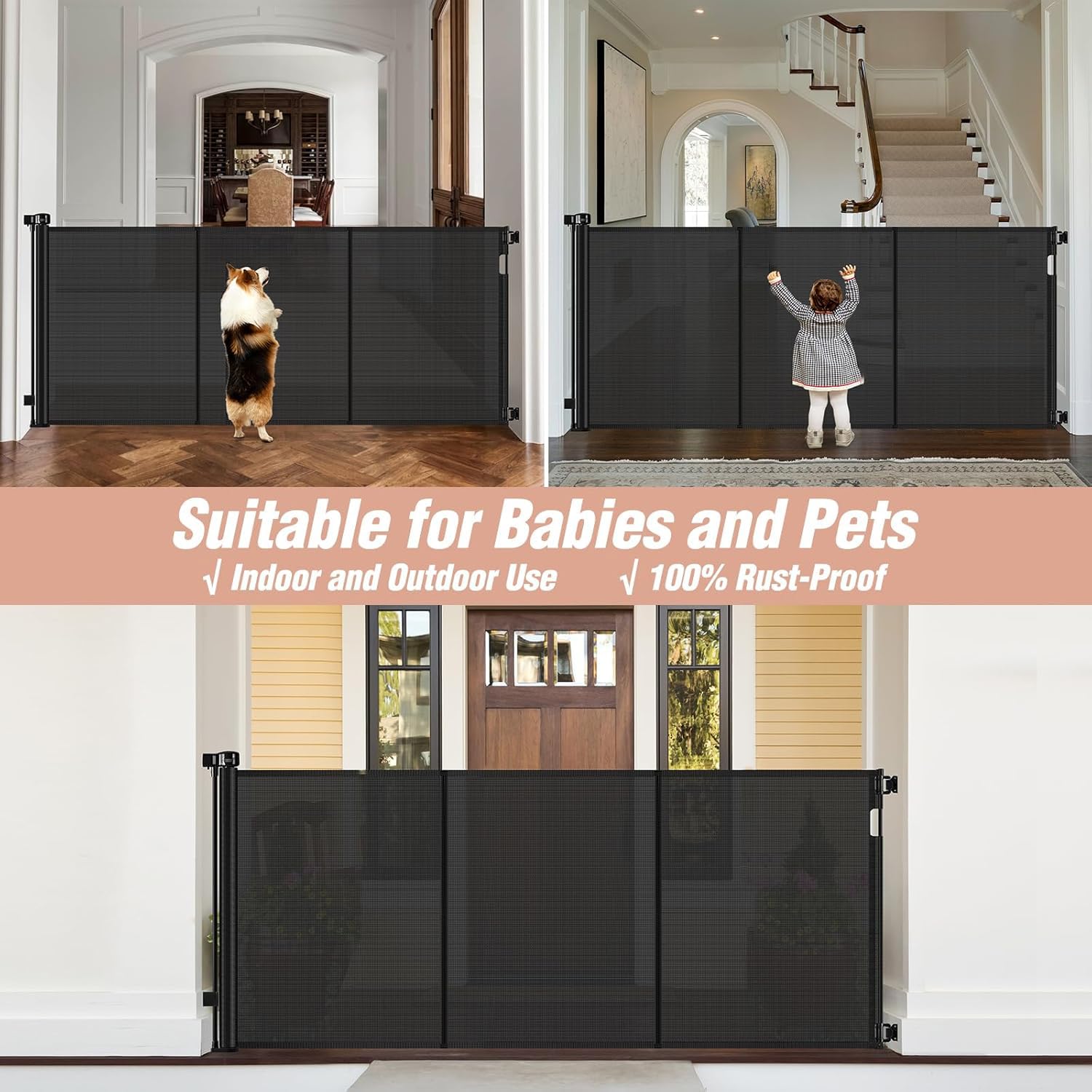 Stcockis indoor/outdoor use gate ready for porch, deck, or doorway.