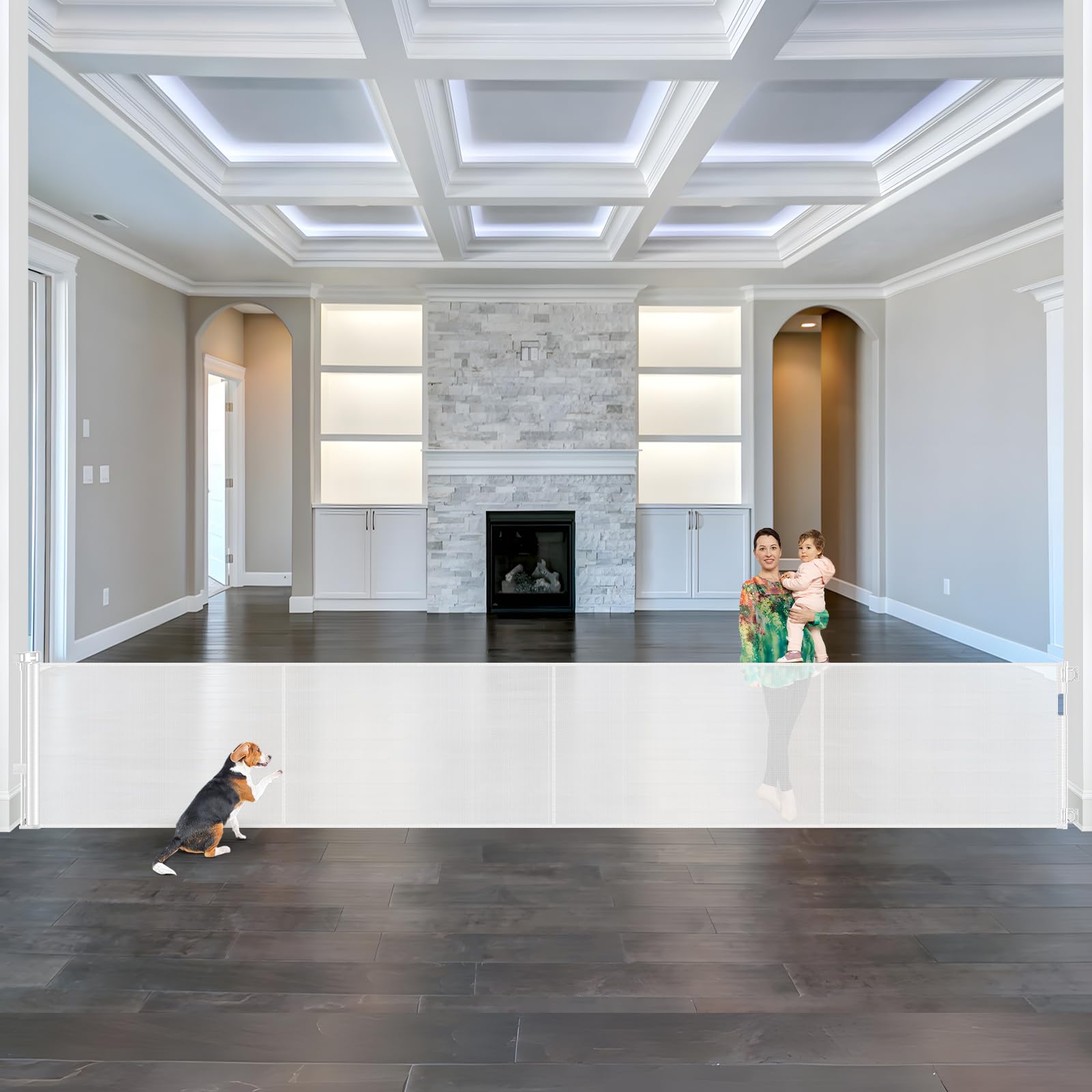 Stcockis reinforced 175-inch gate extended shows wide reach for large openings with added stability.