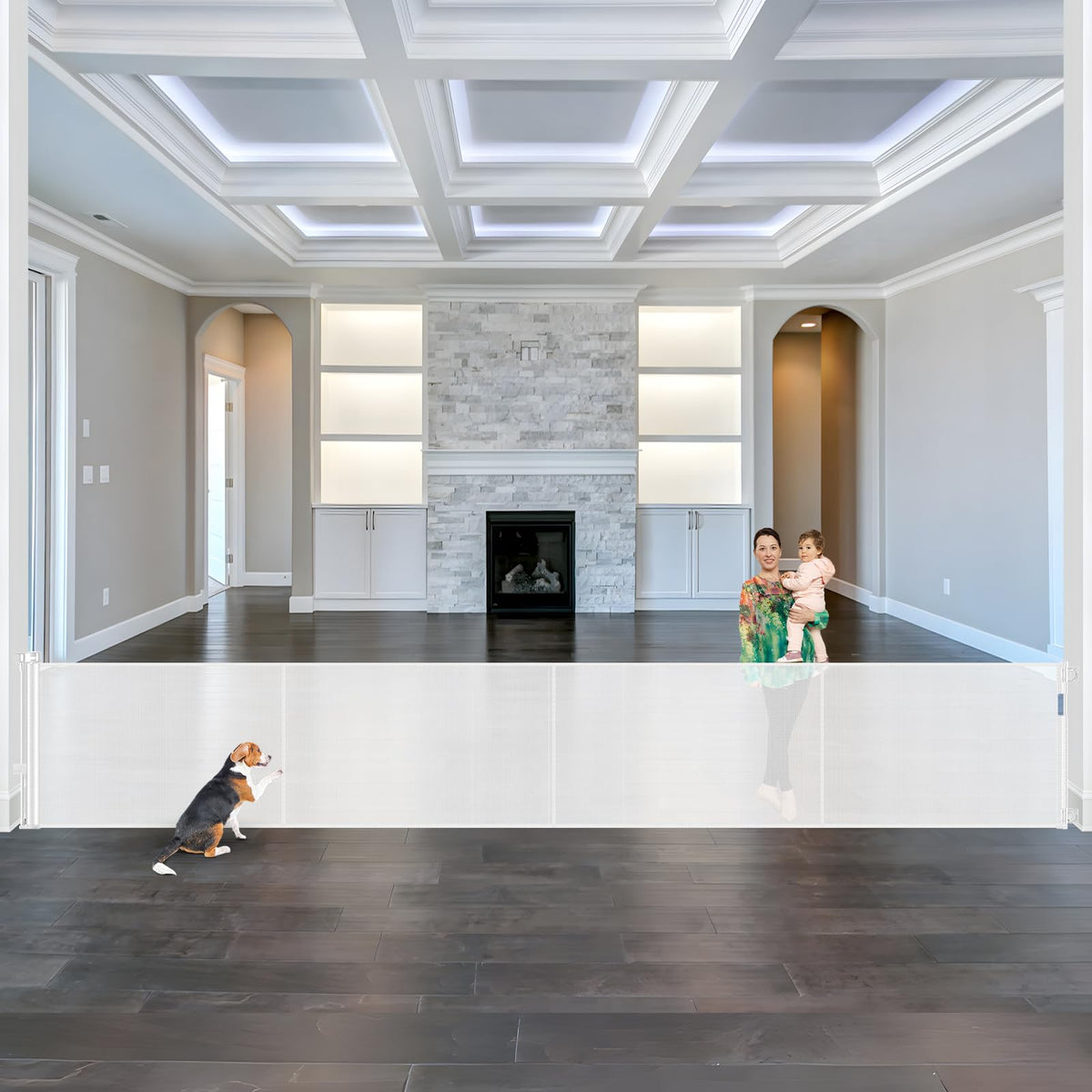 Stcockis reinforced 175-inch gate extended shows wide reach for large openings with added stability.