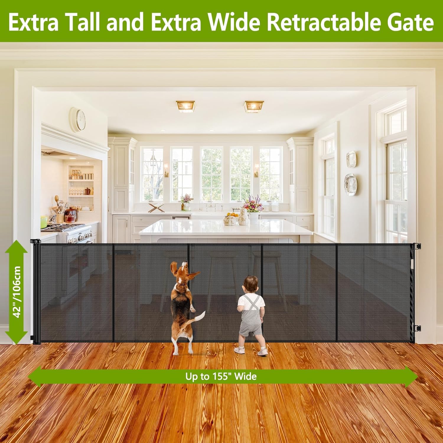 Stcockis reinforced-42-tall-gate-outdoor-use highlights waterproof and rustproof versatility.