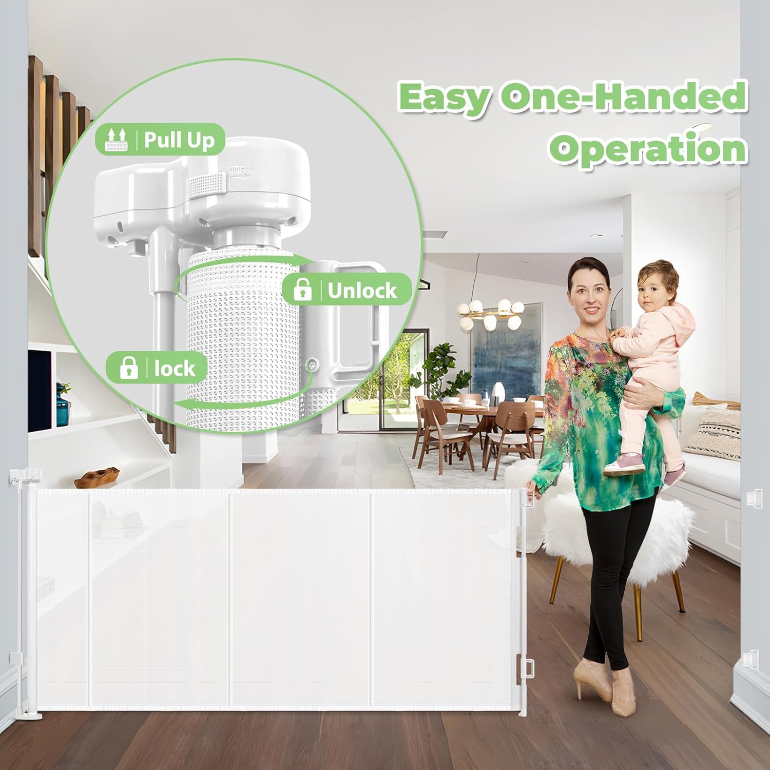 Stcockis reinforced 96-wide gate adjustable brackets illustrate baseboard-friendly installation.