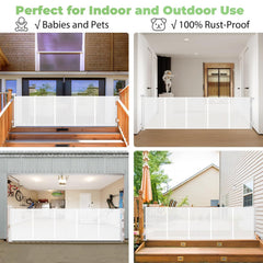 Stcockis reinforced 96-wide gate indoor-outdoor use shows versatile placement.