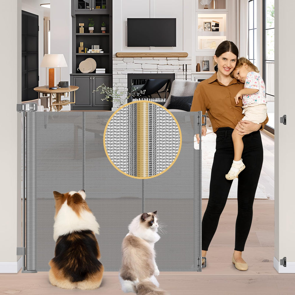 Stcockis reinforced retractable gate bottom anti-escape feature prevents underneath access
