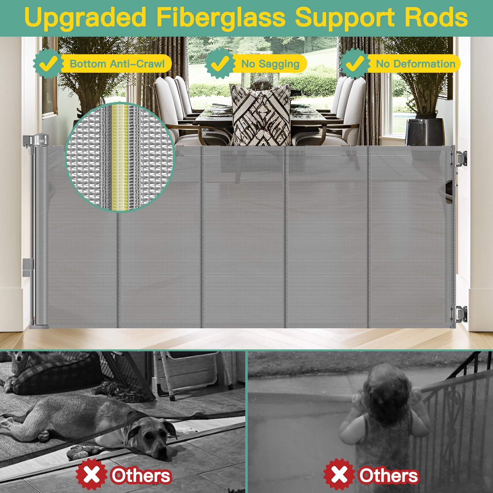 Stcockis reinforced-rod mesh close-up shows durable construction for pets.