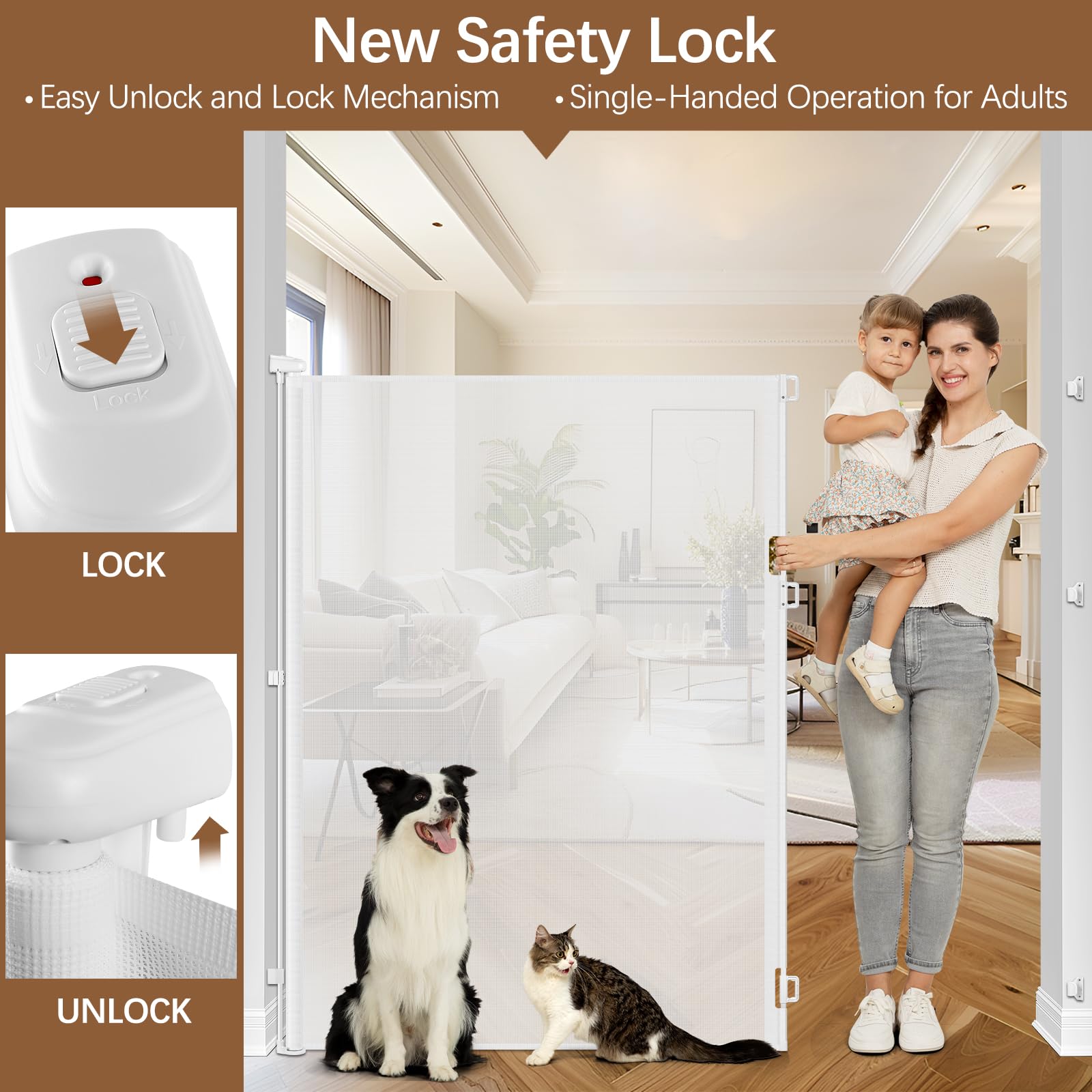Stcockis scratch-resistant mesh stays visible while pets explore within boundaries.