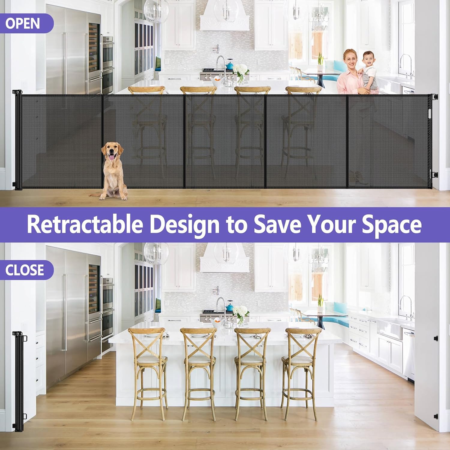Stcockis retractable design saves space when not in use in compact rooms.