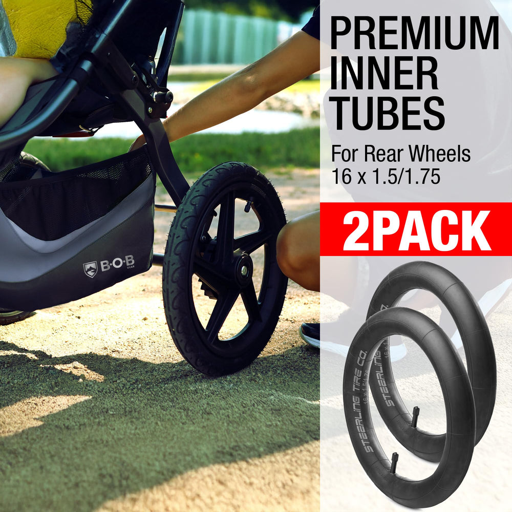 Steerling inner-tube 16in for Bob Flex tire enables reliable, low-friction rides.