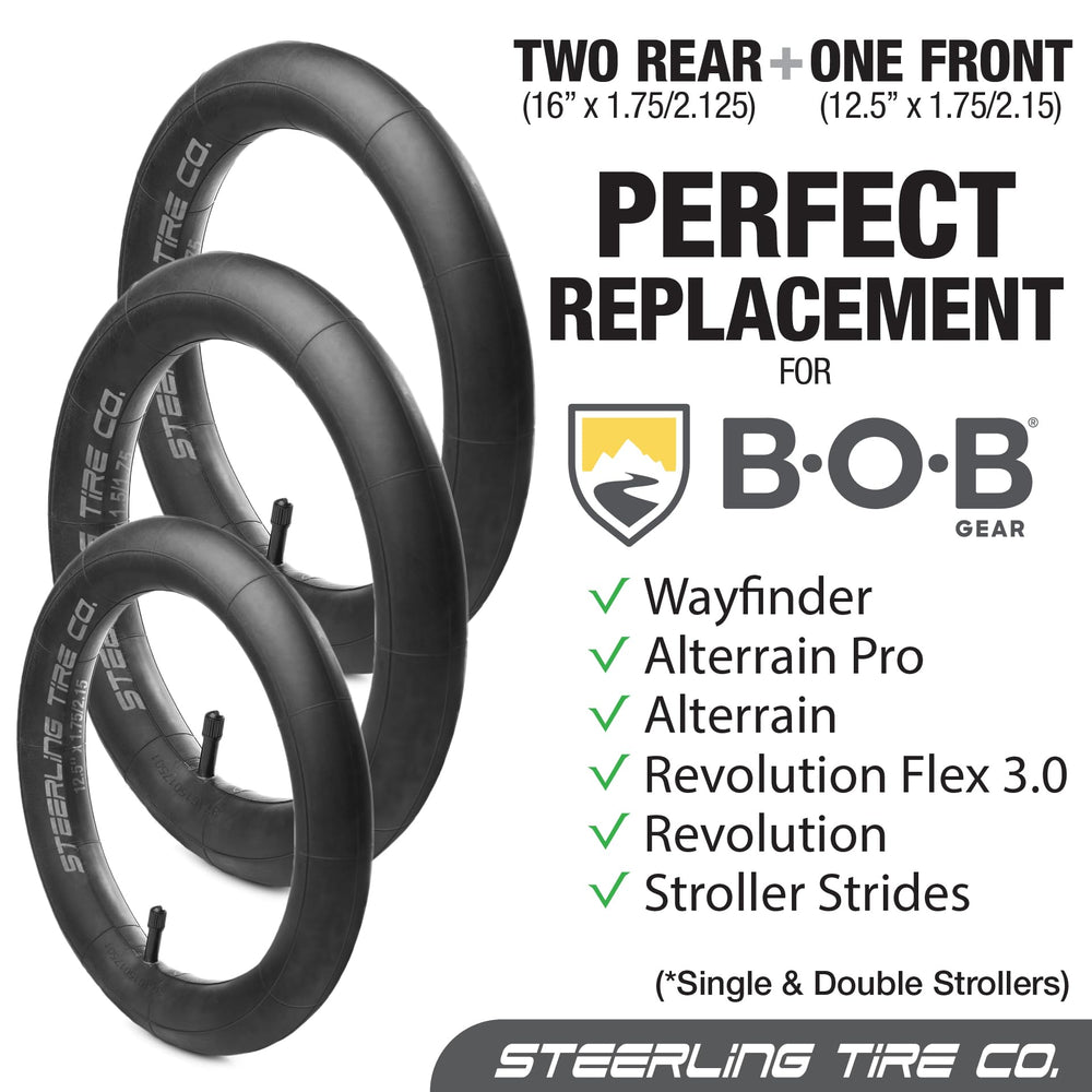 Steerling inner tube Bob rear-right highlights 3.5mm thickness for all-terrain stability.