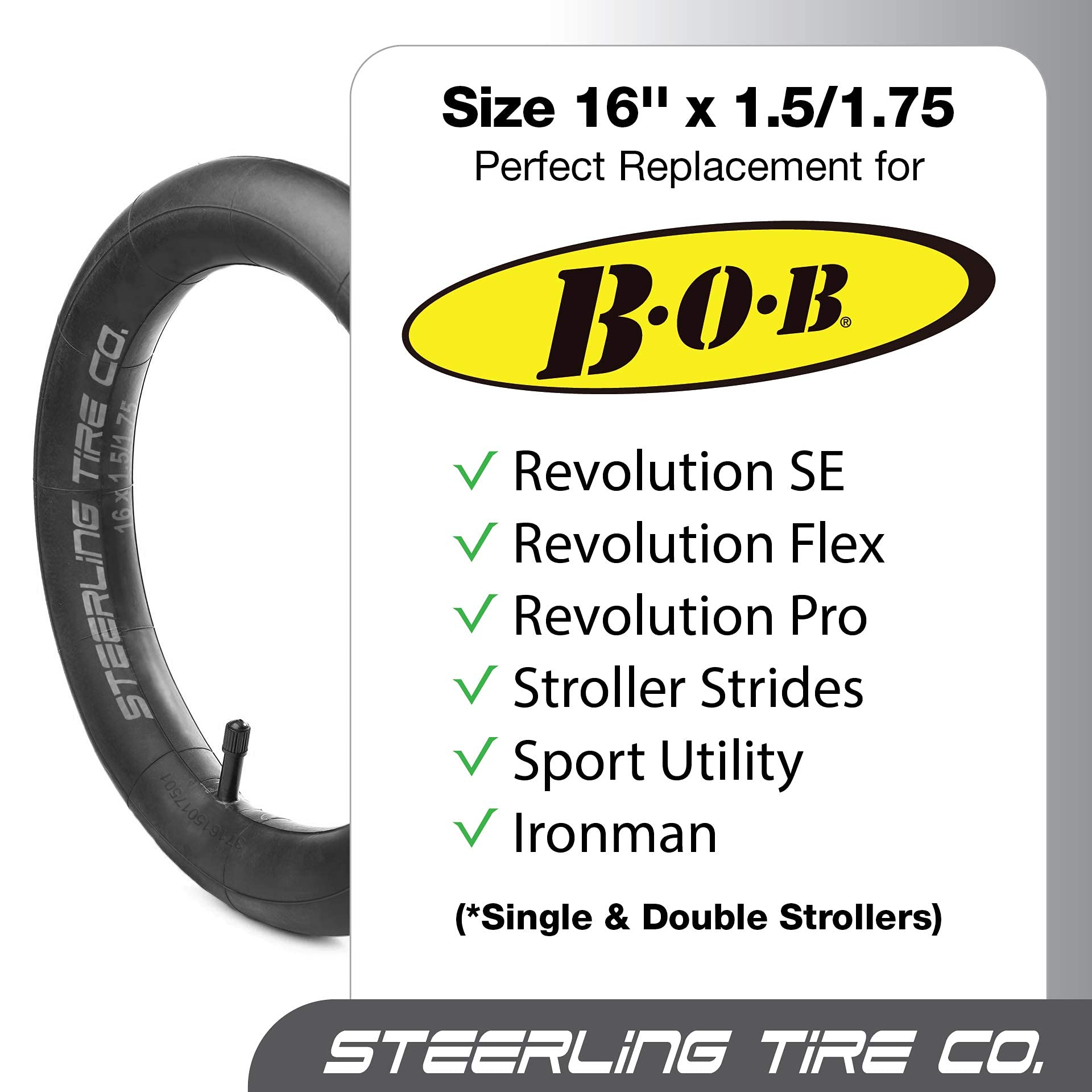 Steerling inner-tube self-sealing puncture feature helps prevent flats on the go.