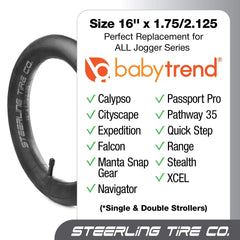 Steerling Tire Co 3-5mm thick inner tube delivers puncture protection and longer tire life.