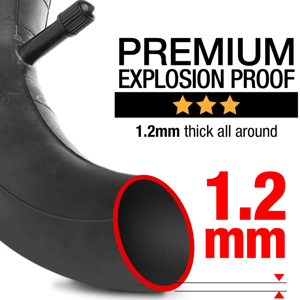 Steerling Tire Co explosion-proof inner tube close-up shows durability.