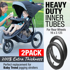 Steerling Tire Co heavy-duty inner tube stabilizes rides on 16x1.75-2.125 wheels.