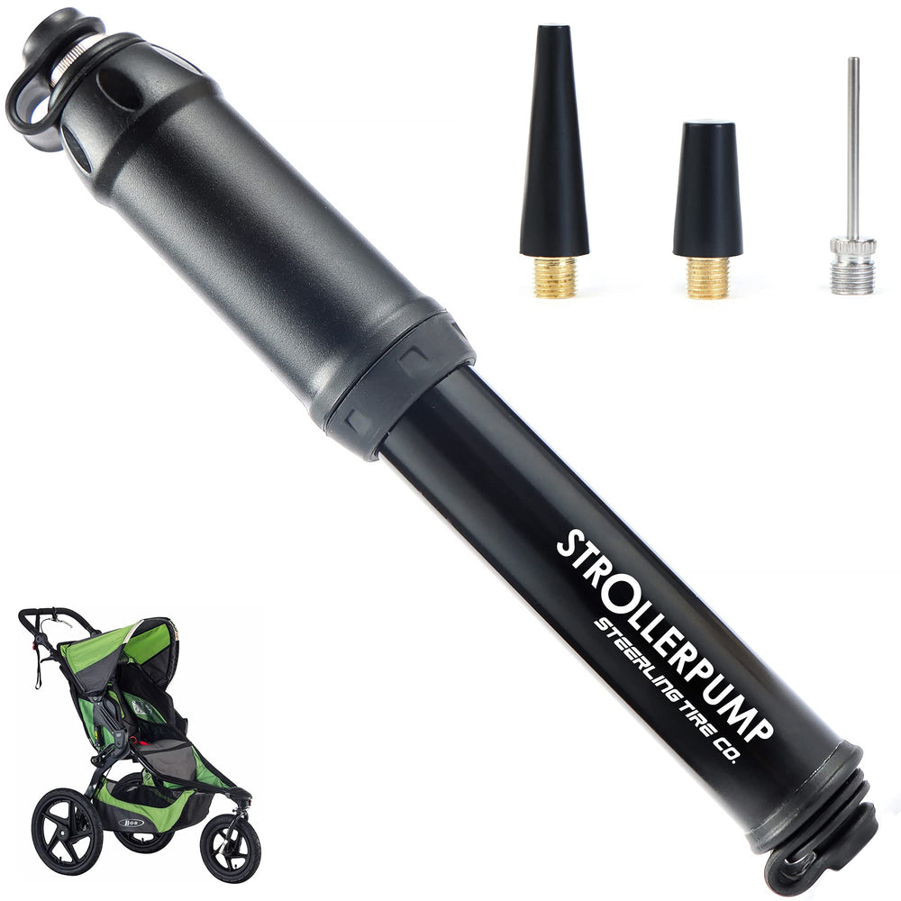 Steerling StrollerPump compact storage fits in bags for travel.