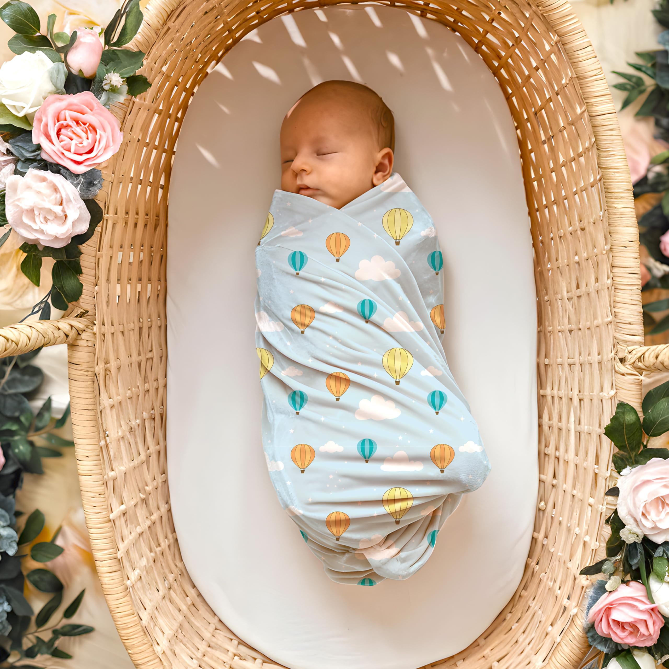 Stellar Kiddos Muslin Swaddle in a nursery setting complements decor
